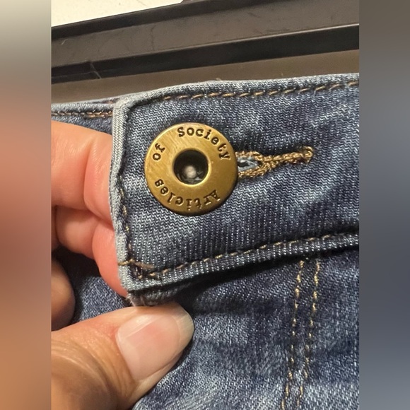 Articles Of Society High Rise Blue Jeans Denim Classic Straight Leg - Picture 5 of 14